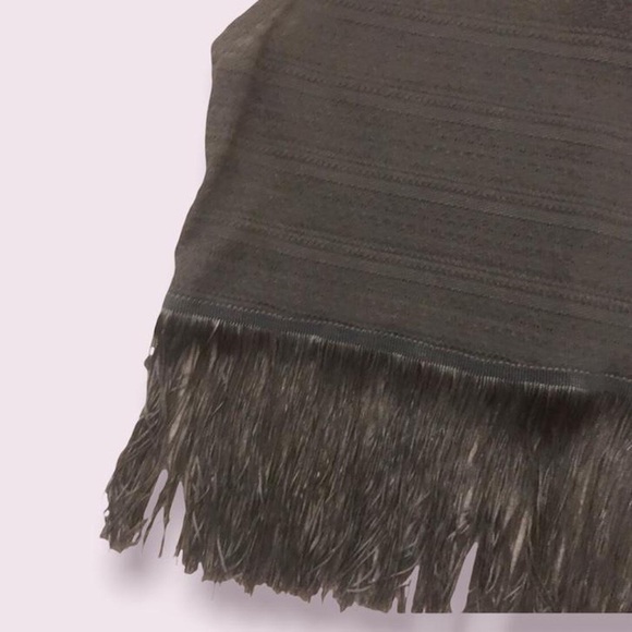 Army Green Knit Fringe Tank Top - Picture 3 of 4